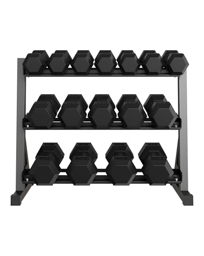 3-Tier Dumbbell Rack, Steel, 480/800/1000 LB Capacity