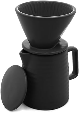 WOLFF - Bule de Cerâmica com Suporte para Filtro e Tampa Preta 60...