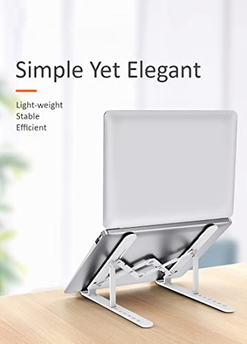 Laptop Stand For Desk Adjustable Height For Better Posture, Aluminum Foldable Space Saving Portable, Anti-Slip Laptop Holder Riser Stand Ventilated Cooling For Laptops And Tablets – Black #TOP2