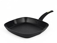 Russell Hobbs Noir Gold 28cm Griddle, RHCW28GNG, Induction Compatible, Soft Touch Bakelite Handle, Easy Clean Non-Stick Surface, Stylish Gold Accents