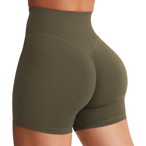 YEOREO SoftHue Women's Biker Shorts Workout Hidden Scrunch Gym Shorts