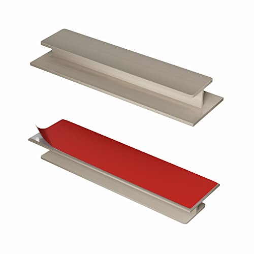 HRX Self-Adhesive Edge Fingerpull Door Handle - Easy to Install Screwless Peel and Stick on Glass, Wood, Metal, Plastic - Sliding Doors Knob for Kitchen Fronts, Drawers & Dressers Panels - 2 Pack