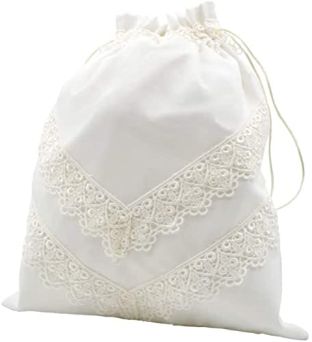Elegante Bolsa Limosnera Artesanal Decorativa para Novia Blanca con Encaje. Bolsos y Complementos. Regalos Originales. Detalles de Bodas, Comuniones, Bautizos. CC