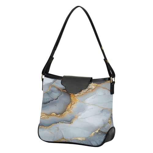 Sac à main fourre-tout effet marbre gris et blanc au fini haut de gamme