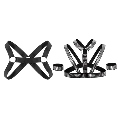 Image of Mens Harness Belt Nylon Elastic Body Shoulder Strap Sexy Halter Club Wear Cosplay Costume