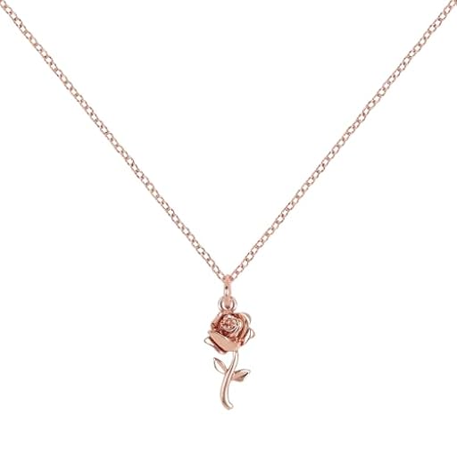 Disney BEAUTY & THE BEAST Collar de Rosa con Piedras YG | Ya disponible en tu tienda friki favorita! En mundofriki.es!