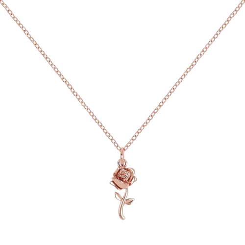 Disney BEAUTY & THE BEAST Collar de Rosa con Piedras YG