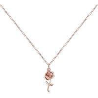 Disney BEAUTY & THE BEAST Collar de Rosa con Piedras YG