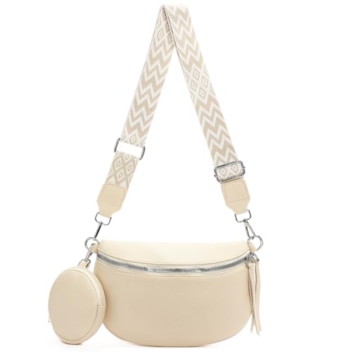 Sac banane pour femme pour ne plus manquer d'espace grâce au grand format beige