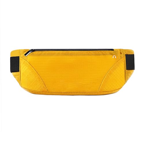 Marsupio sottile per corsa cintura da per sport viaggi allenamento marsupio per donne e uomini con tracolla regolabile porta soldi e telefono giallo Giallo 55 inches
