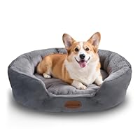 Nobleza Cama Perros Pequeños, Cama para Perros Lavable a Máquina, Camas de Perro Suave con Fondo Antideslizante con Cojín Reversible para Perro y Gatos, 51x48x15cm