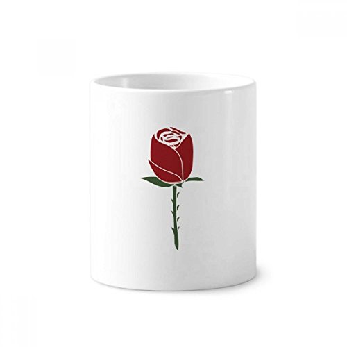 Porte-brosse à dents céramique fleur œillet rouge tasse blanche bureau pinceaux maquillage