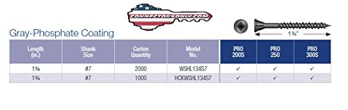 WSHL134S7 Quik Drive SUBFLOOR Collated Interior Wood Screws (Carton of 2000pcs)
