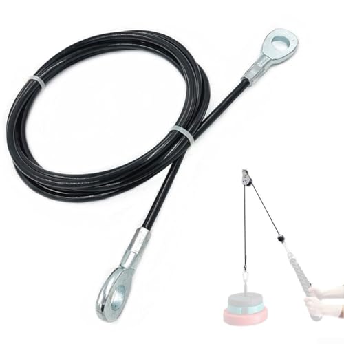 Cable de acero de 5 mm de repuesto para gimnasio con revestimiento de nailon para uso duradero en equipos de fitness (2,5 m)