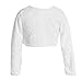Big Girls Girls Long Sleeve Sequin Flower Girl Cardigan Shrug Bolero Dress Coat White 8 (22JK61S)