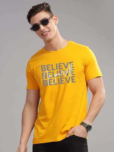 Image of ADRO 100% Cotton Lycra Tshirts for Men Combo Pack of 3 | Regular Fit | Printed T Shirt | Round Neck Half Sleeve| Mens Tshirts