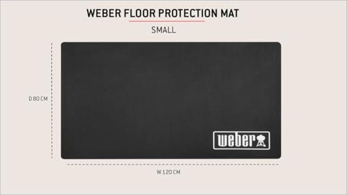 Weber Grillmatte - Klein (120 x 80cm), schützt Terasse/Balkon vor Fettspritzern oder tropfenden Flüssigkeiten, hitze- & witterungsbeständiges antibakteriellles Material, für alle Grills (17897)