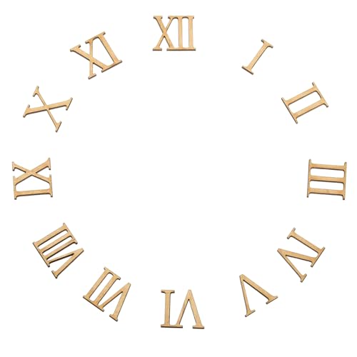 PATIKIL Wooden Roman Numeral Clock Numbers Kit, 0.98inch Self Adhesive,