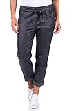 CLEO STYLE Damen Jogginghose im Vintage Look Sweatpants für Freizeit Sport und Fitness 5556 (36-40, Dunkelgrau)