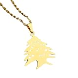 Collar colgante de cedro de la República del Líbano de la República del Líbano Tendencia Moda Plata