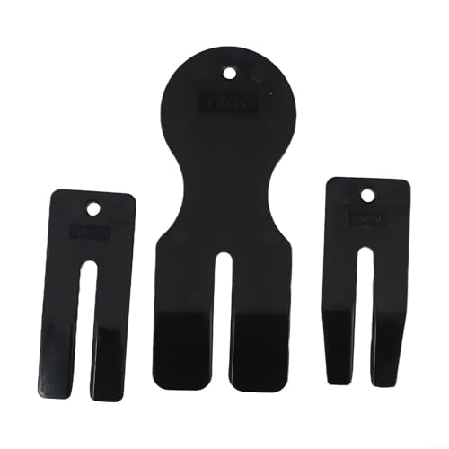 Generic - 3-Piece Car Door Trim Removal Tool Set with Wedge Panel Clips, Slotted Edges for T10383 / T10383/1 / T10383/2, Black Nylon Hand Tool