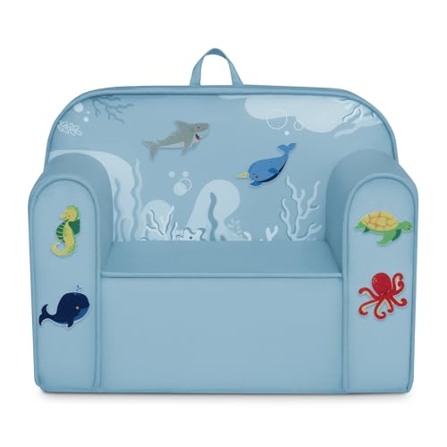 Delta Children Mix & Match Cozee Kids Chair with Interchangeable Patches, Underwater