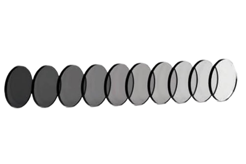 Hoja de vidrio de filtro óptico de densidad neutra de 1 pulgada de diámetro - Lente de filtro gris profesional, 25,4 mm de diámetro, 1 pieza(21 Pieces in 1 set)