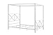 DHP Rosedale Metal Canopy Bed Frame with Four Poster Design and Geometric Accented Headboard and Footboard, Underbed Storage Space, Full, White