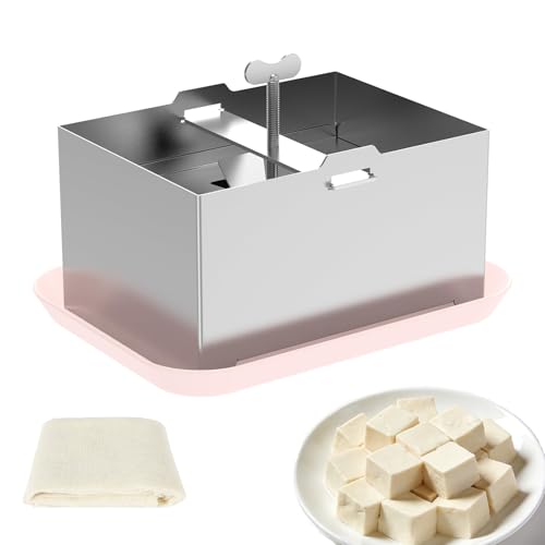 Tofu Press, SUS304 Paneer Maker with Presser Towel and Drip Tray, Fast Water Removal ，Stainless Steel Texture,Versatile for paneer and Chees e Press by YIHAOSSING - Used condition - US$20.05