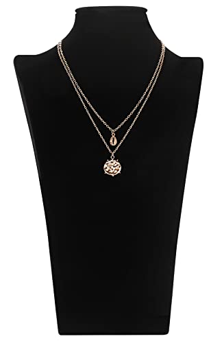 POLMART Schwarzer Samt-Porträt-Schmuckständer Schmuckständer 3D-Schmuckbüste Halskettenständer - 29H CM Cover