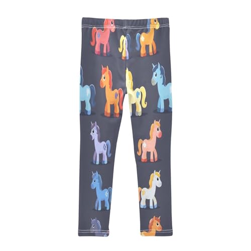 Bolaz Toddler Girls Leggings Printed Yoga Pants Leggings Pink Blue Yellow Horse for Kids2