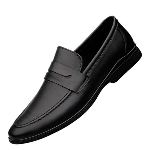 Mens Retro Dress Oxford Shoes Pointed Toe Classic Slip On Classic Formal Business Shoes
