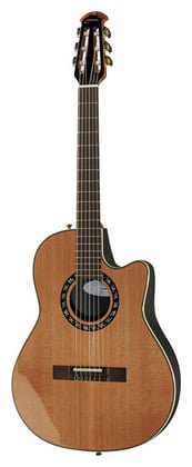 Ovation Classic nylon chitarra mid-depth cutaway AA in cedro massello naturale 1773 ax-4