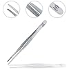 Stainless Steel General Application Lab Forceps with Straight Broad Strong Tips (6 in. (152 mm))