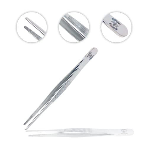 Scientific Labwares Stainless Steel General Application Lab Forceps with Straight Broad Strong Tips (6 in. (152 mm)) - Thumbnail 2