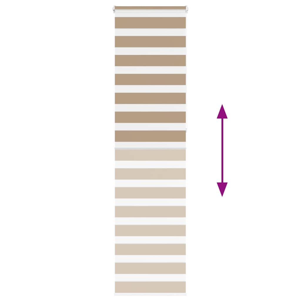 Tenda a rullo zebrata, beige, poliestere, 55,9 cm | Doppio strato, controllo della luce, montaggio senza foratura, facile pulizia, catena di sicurezza
