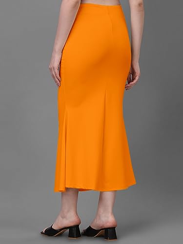 Image of Women's Saree Shapewear Petticoat, Cotton Blend Stretchable Mermaid Skirt, High Waist Tummy Control, Smooth Curve Fit with Adjustable Drawstring