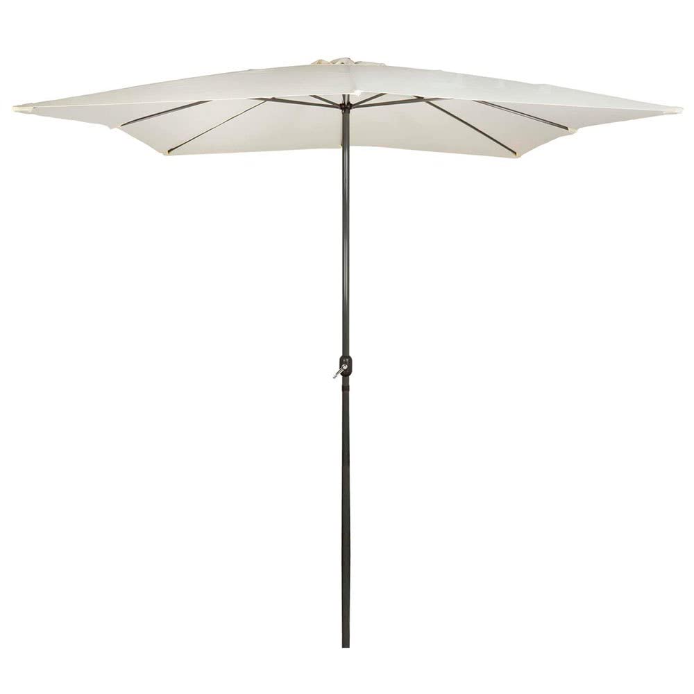 Aktive Garden 53875 - Parasol Cuadrado 300 x 300 cm, Mástilil Aluminio 48 mm, Vainilla