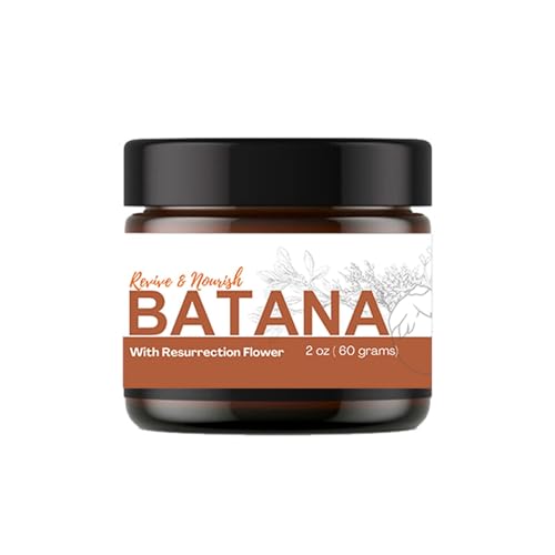 Au Natural Organics 100% Pure Batana Oil with Ressurection Flowers for Hair Growth, Hydration, Restoration, Protection and Volume | Cold Pressed | Sourced from Honduras 2oz