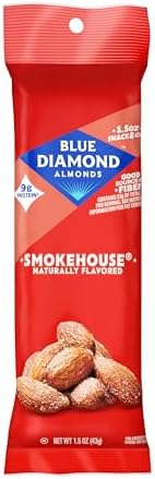 Blue Diamond Almonds, Smokehouse Flavored Snack Nuts, Single Serve Bags (1.5 Oz. Tubes, Pack of 12)