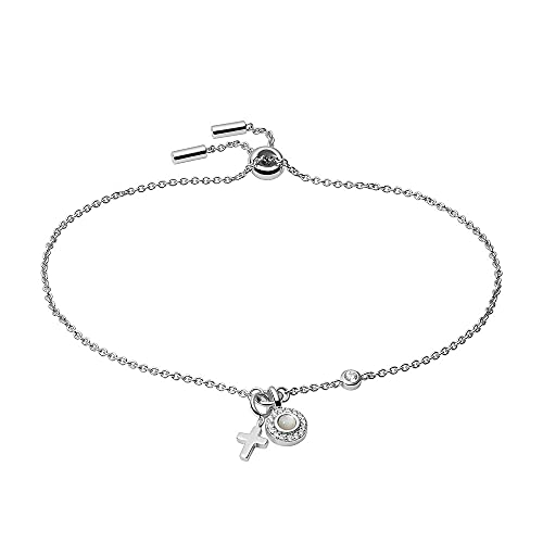 Fossil Little Charms JFS00538040 - Bracciale da donna in argento sterling, Women's Standards, Argento sterling, Senza Gemstone