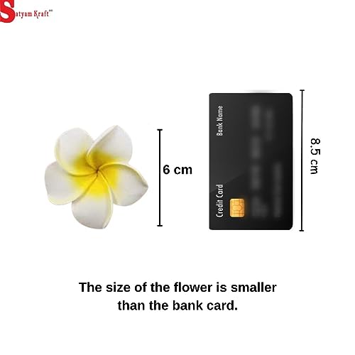 SATYAM KRAFT 12 Pcs Artificial Big Foam Hawaii Water Floating Flowers for Pooja Thali Home Decor Table Bedroom Mandir Pooja Room Hair Accessories Christmas Festival Events Decor DIY Craft