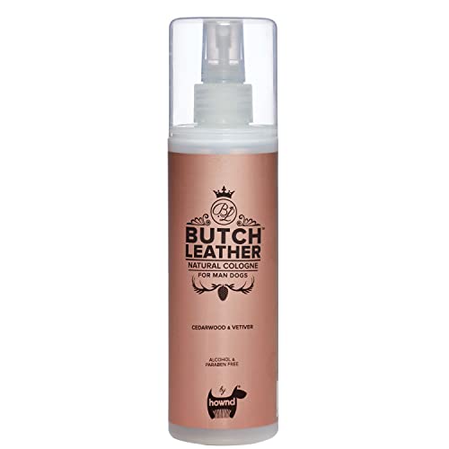 Hownd Butch Leather Natural Cologne For Dogs - Long Lasting Cologne With Cedarwood And Vetiver - Freshen Up Between Baths - Free From Alcohol, Parabens, Soap And Dyes - 8.5Oz #TOP2