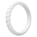ThunderFit Women's Thin and Stackable Swivel Silicone Wedding Ring - 1 Ring (White, 6.5-7 (17.3mm))