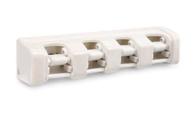 Wall Mounted Mop & Broom Holder | 4 & 2 Position Mop Organizer with Hooks | Bathroom & Kitchen Cleaning Tool Rack (large)-image-24