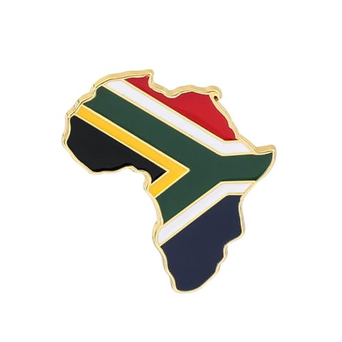 Uijokdef National Flag Pin,Africa Continent Enamel Pin, Metal Badge, 1.26 x 1.3 Inches (South Africa)