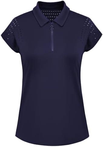 JACK SMITH Womens Golf Shirts Shorts Sleeve Dry Fit Tennis Polo Shirts UPF50+ Lightweight Workout Tops S-2XL