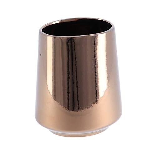 Tendance Elements Gobelet de Bain en Porcelaine Effet Bronze Ø 7,5 x 11 cm