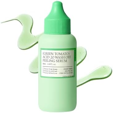 FULLY Green Tomato Acid 20 Exfoliating Wash Off Serum, 21% AHA+BHA+PHA for Dead Skin, Magic Green Potion, Body Exfoliator, for Strawberry Skin, Smooth Texture, Korean Vegan Skincare, 1.69 fl.oz