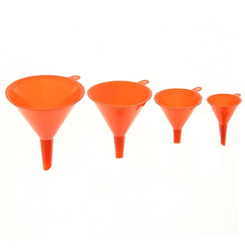 4 Piece Funnel Set Oil Petrol Screen Wash Car Van Automotive Liquids Easy Pour